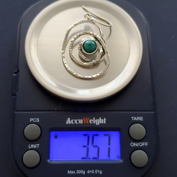 Sterling Silver Turquoise Modern Dangle Earrings YAM Artisan-Created - Picture 10 of 10